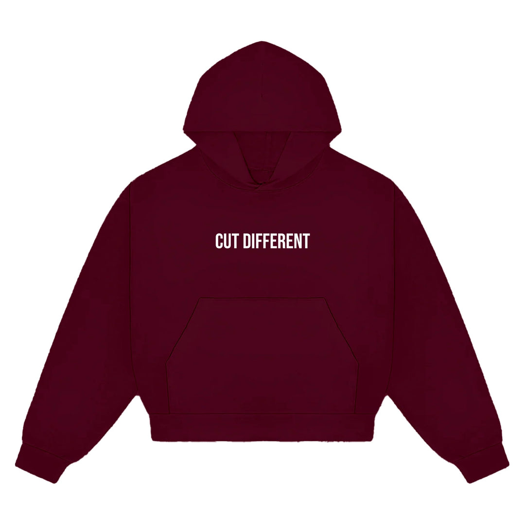 Burgandy Cut Different Hoodie - Oberon Asscher