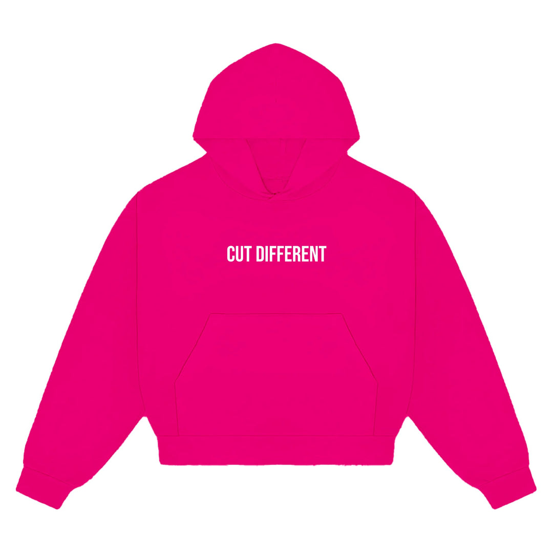 Hot Pink Cut Different Hoodie - Oberon Asscher